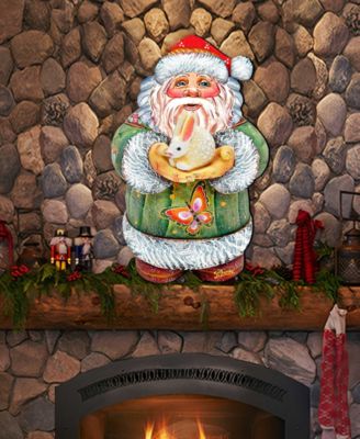 Bunny Santa Christmas Door Hanger