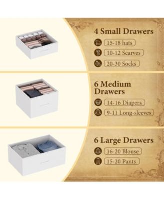 15 Drawer Dresser Unit, Chest of Drawers with Wood Tabletop & Metal Frame, Fabric Storage Organizer for Closet Bedroom Living Room