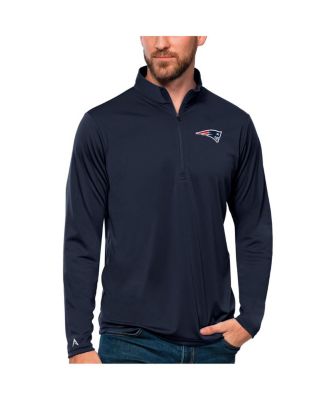 Men's Navy New England Patriots Tribute Quarter-Zip Lightweight Pullover