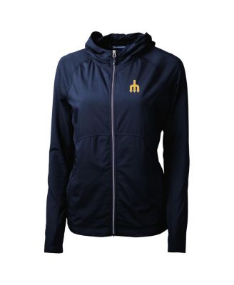 Women's Navy Seattle Mariners Adapt Eco Knit Hybrid Full-Zip Hoodie