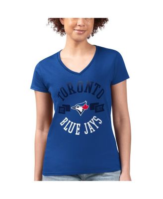 Women's Royal Toronto Blue Jays Super-Slim Fit Lightweight City Graphic V-Neck T-Shirt
