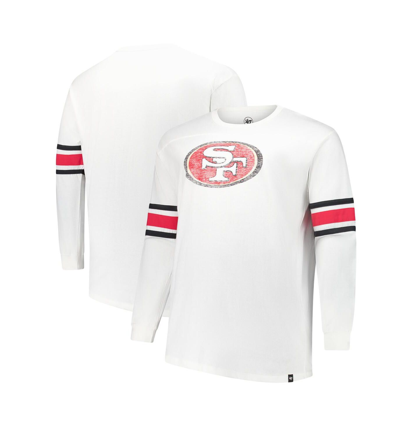 Мужская футболка '47 Brand White San Francisco 49ers Big & Tall Premier Brex Long Sleeve — фото 1