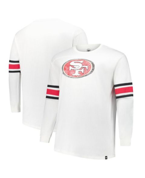 Мужская футболка '47 Brand White San Francisco 49ers Big & Tall Premier Brex Long Sleeve