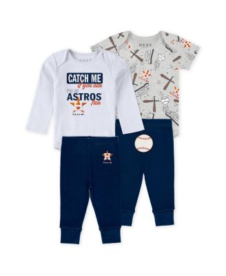 Wear by Erin Andrews Baby Boys and Girls 3-Piece Heather GrayWhiteNavy Houston Astros Turn Me Around Bodysuits Pants Set - Heather Gray Navy 35$