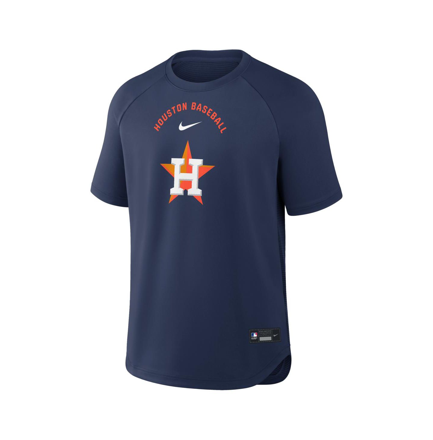 Мужская футболка Nike Navy Houston Astros Authentic Collection Batting Practice Pre-Game Raglan Dri-FIT — фото 2