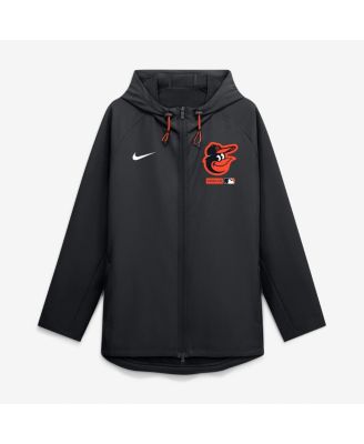 Men's Black Baltimore Orioles Authentic Collection Raglan Therma-FIT Full-Zip Hooded Jacket