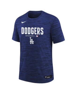 Big Boys and Girls Royal Los Angeles Dodgers Authentic Collection Velocity Dri-FIT T-Shirt
