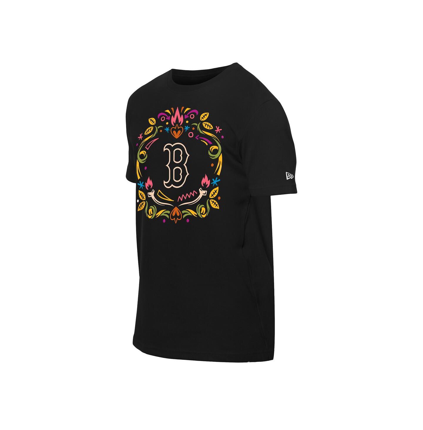 Мужская футболка New Era Black Boston Red Sox Día de los Muertos — фото 2