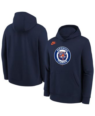 Big Boys and Girls Athletic Navy Detroit Tigers Club Fleece Hoodie