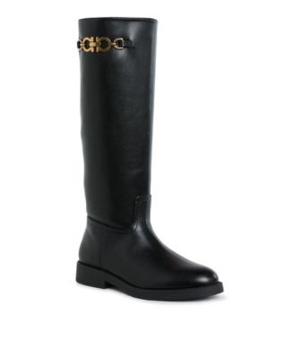 Womens Kiang Metal Chain Link Detail Calf Boots