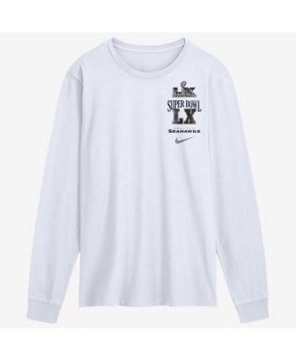Men's White Seattle Seahawks Super Bowl LX Champions Long Ball Long Sleeve T-Shirt