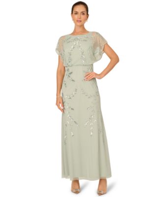 blouson beaded dress Adrianna Papell Beaded Chiffon Blouson Gown main image 1