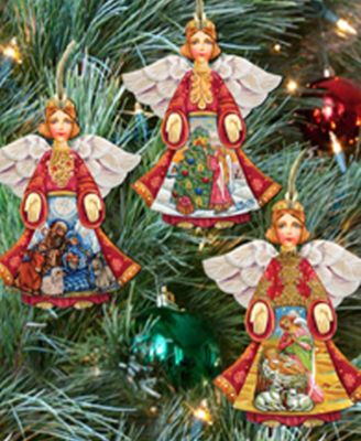 Guardian Angel Wood Ornament, Set of 3