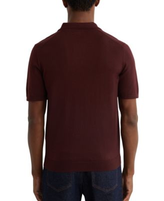 Men's Merino Wool Open Collar Polo Shirt