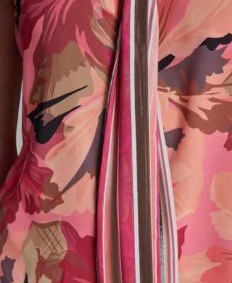 Women's Printed Tie-Neck Sleeveless Top