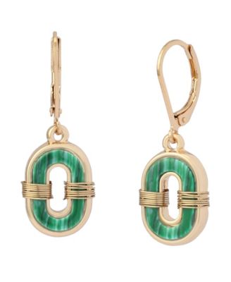 Malachite Link Drop Earrings