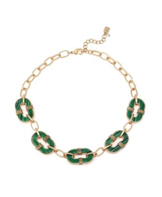 Malachite Link Reversible Bib Necklace