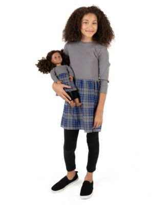 Big Girls Matching Doll 100% Cotton Long Sleeve Skirt Dress