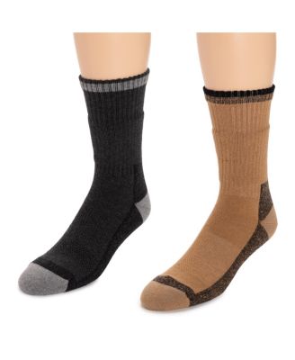 Men's Ruff N Tuff Work Wear Merino Wool Blend Crew Socks, 2 Pair Pack