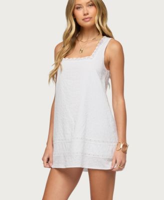Women's Doroh Lacey Striped Cotton Mini Dress