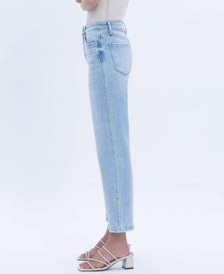Women's High Rise Crop Slim Wide Leg Jeans