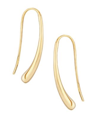 Fluid Teardrop Earrings Set in 14k White or Yellow Gold