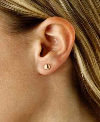 Flat Ball Stud Earring in 14k Yellow, White, or Rose Gold  (5mm)