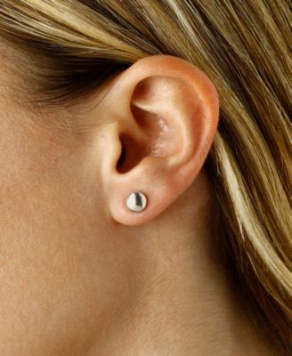 Flat Ball Stud Earrings (7mm) in 14k Yellow, White, or Rose Gold