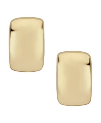 Modern Rectangle Stud Earrings Set in 14k Yellow Gold
