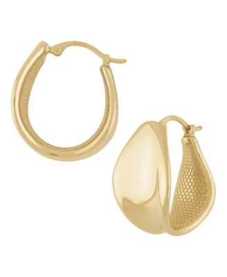 Bold Graduated Hoop Earrings Set in 14k Gold