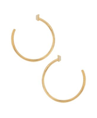 Bar Hoop Earrings Set in 14k Gold