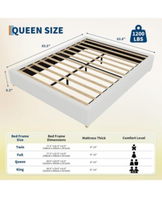 Queen Size Soft Bag Bed Comfortable and Cozy Upholstered Mattress Space-Saving Design No Box Spring Needed