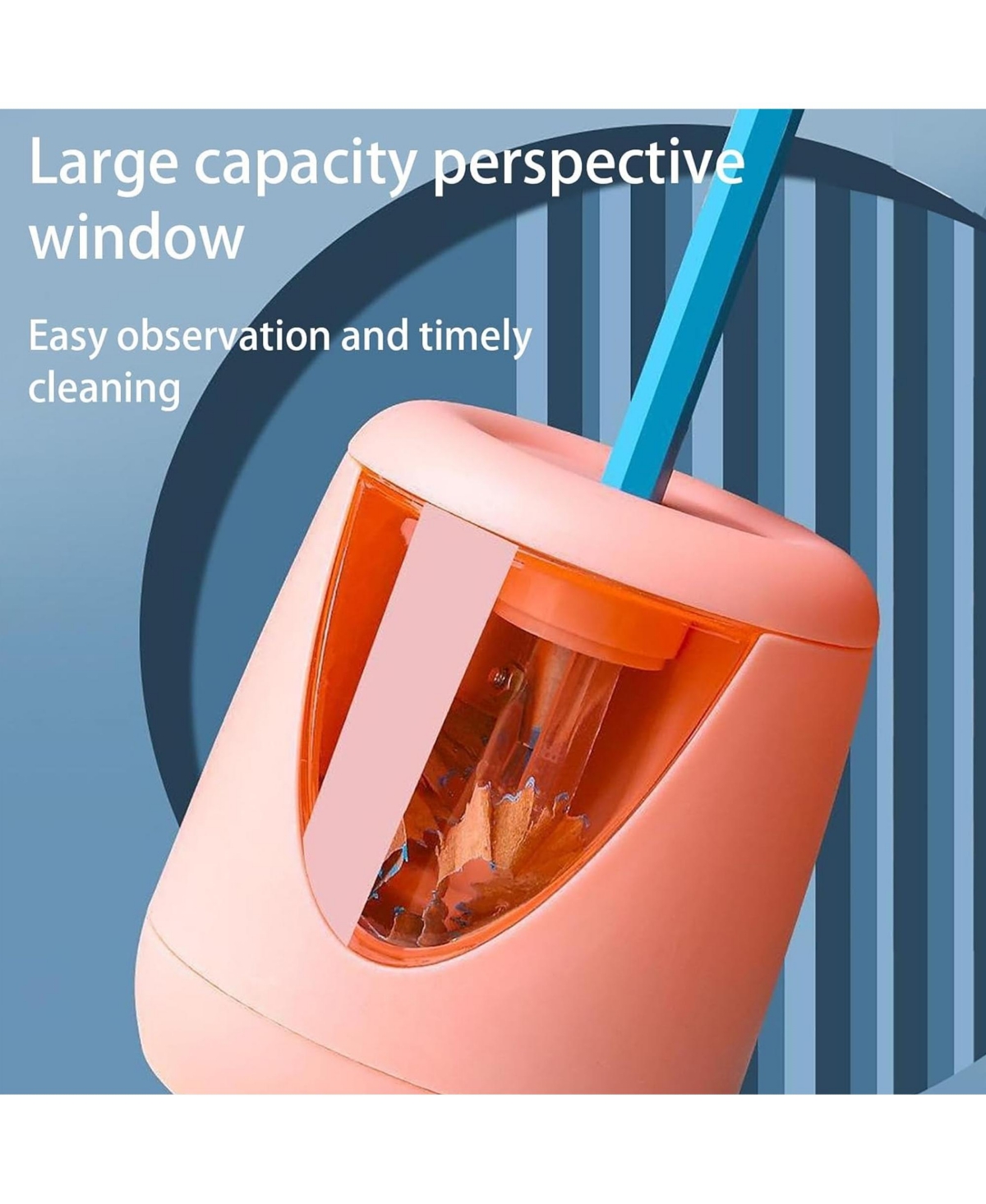 Htutwoo Electric Pencil Sharpeners Stationery, Super Fast Sharpening with Shavings Box for 6-8mm Pencils