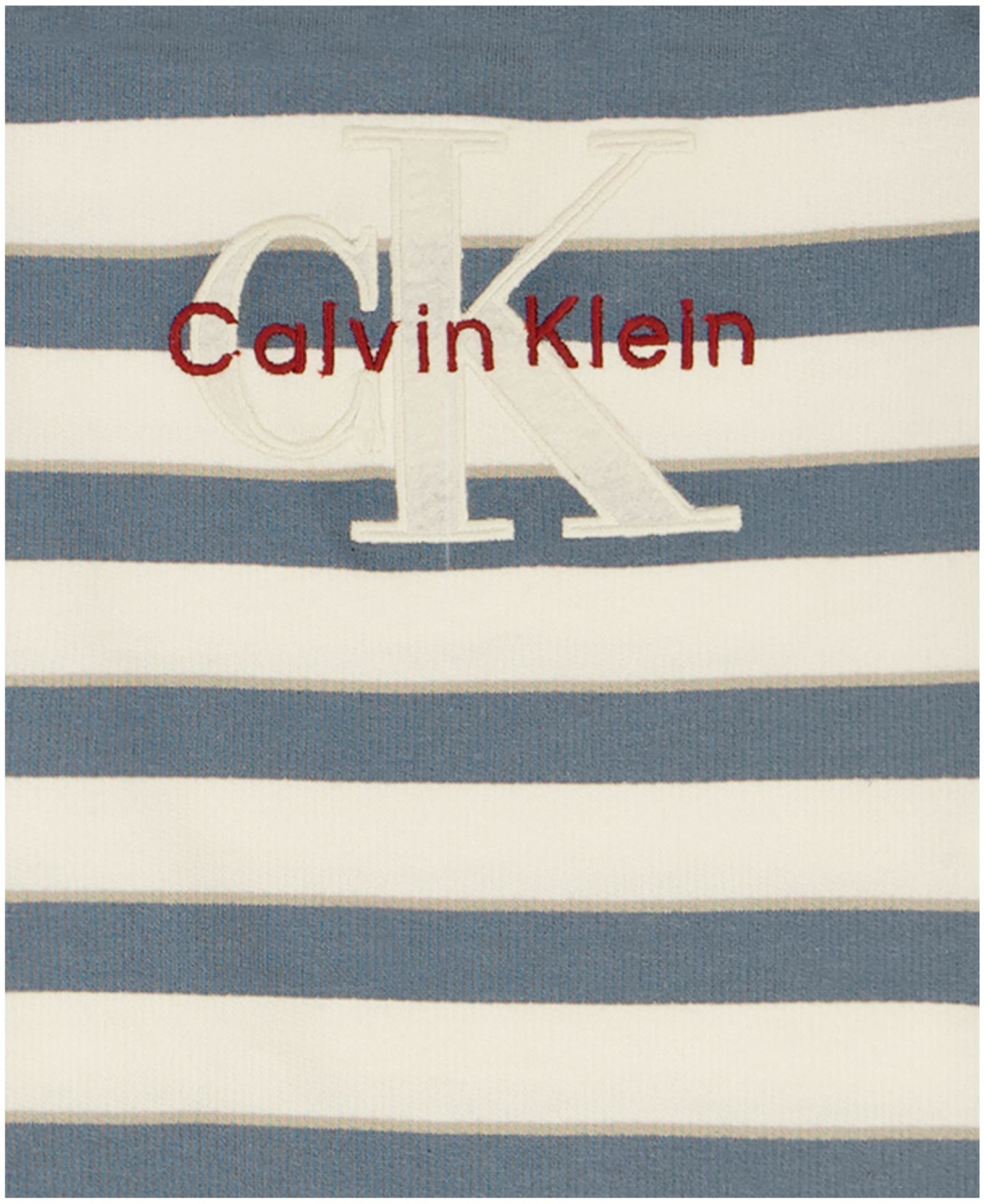 Комбинезон Calvin Klein French Terry Striped Crewneck Romper для мальчиков-малышей, цвет: Молочный / Серо-бежевый — фото 7