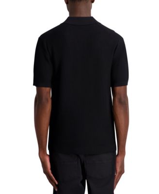 Men's Open Weave Johnny Collar Polo Shirt