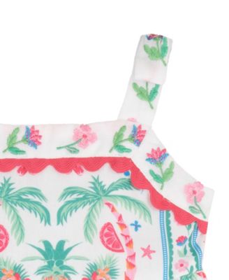 Baby Girls' Sleeveless Floral-Print Dress with Diaper Cover