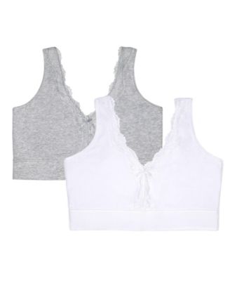 Women's Full Coverage Wireless Cotton Bralette, 2 Pack