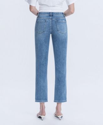 Women's Mid Rise Ankle Slim Straight Jeans