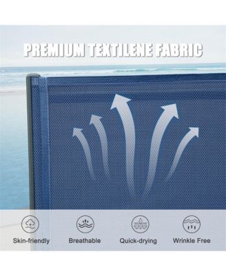 Outdoor Lounge Chair Set, Aluminum Plastic Patio Chaise Lounge with Side Table & 5 Position Adjustable Backrest & Wheels