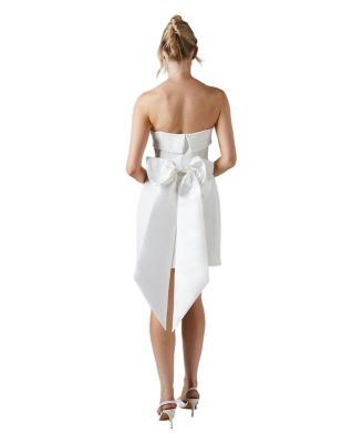 Women's Bow Back Bandeau Bridal Mini Dress