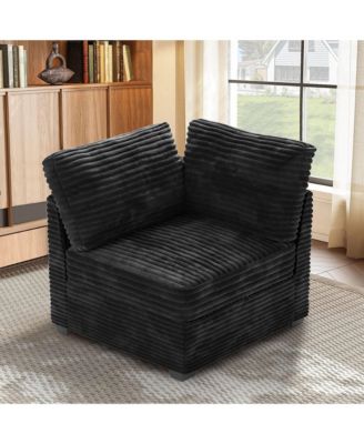 Modular Sectional Sofa Armrest Seat Module, 32.7" Armrest Seat for DIY Combination L U V Shaped, Plush Corduroy Loveseat Chair for Living Room