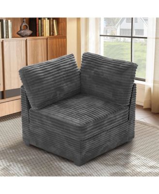 Modular Sectional Sofa Armrest Seat Module, 32.7" Armrest Seat for DIY Combination L U V Shaped, Plush Corduroy Loveseat Chair for Living Room