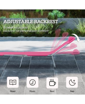 Foldable Reclining Pool and Beach Chair w/ Pillow,