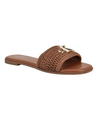 Women's Kamine Woven Logo Flat Slip-On Sandals
