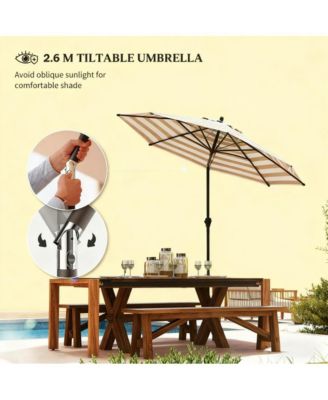 Outdoor Market Umbrella,Patio Umbrella,2-Tier Vented Patio Table Umbrella with Crank 8 Ribs,Tiltable Porch Umbrella,for Outdoor