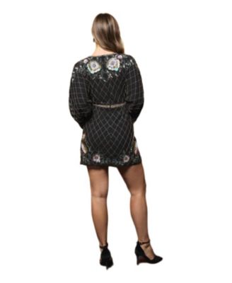 Women's Floral Embellished Mini Dress