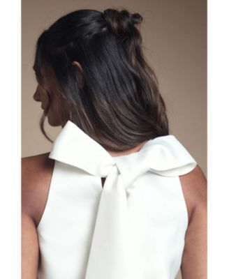 Women's Structured Satin Bridal Mini Dress