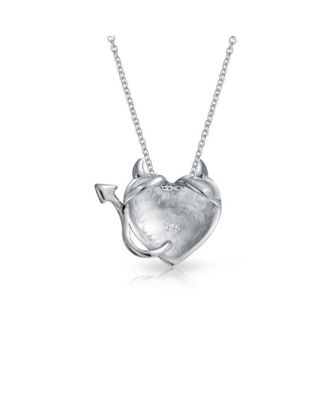 Whimsical Devil Horns Heart Shape Pendant Necklace
