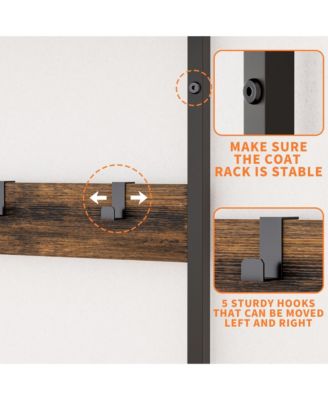 Entryway Coat Rack - 33.1" Hall Tree with 2 Movable Drawers, Shoe Storage, Garment Racks, 23 Hooks and Shelves for Hallways
