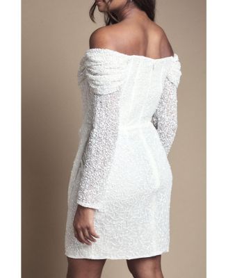 Women's Bardot Long Sleeve Mini Dress